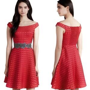 Moulinette Soeurs Anthropologie Silk Blend Smocked Jacquard Minette Dress 2P